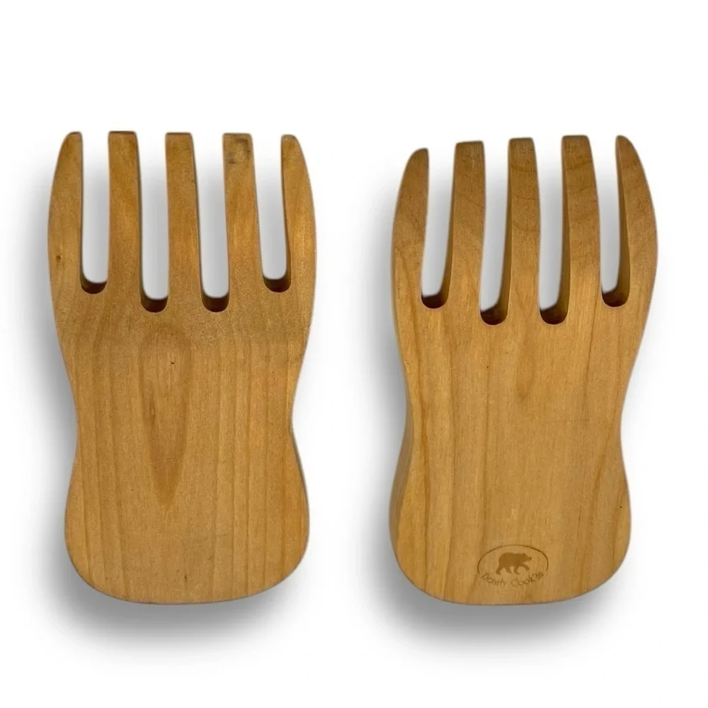 Bear Paw Wooden Salad/Pasta Hands Servers Grand Teton Wyoming Salad Pasta